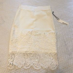Haute Monde Lace White Skirt